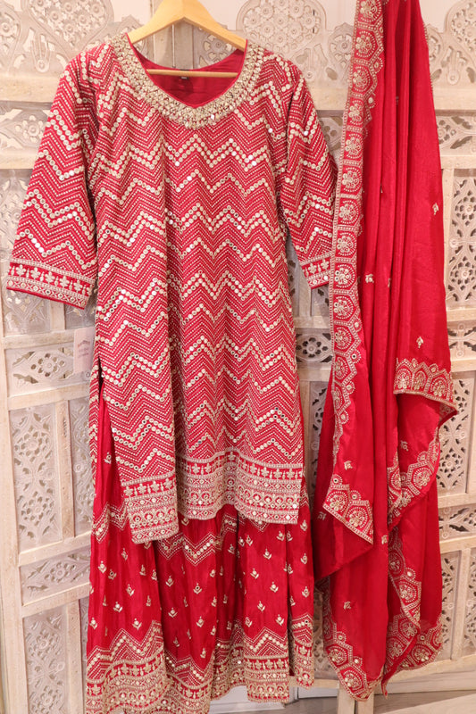 Rani Pink Gharara Suit Set (16-18)